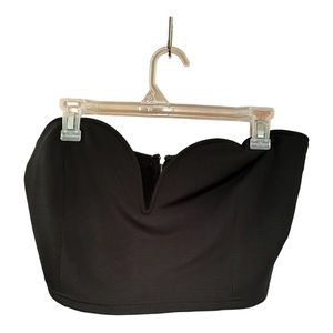 Charlotte Russe Black Zip Up Tube Top Size XL